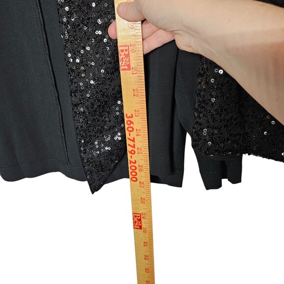 Pendleton Black Sequin Tank & Cardigan Set M Silk Blend Elegant Special Occasion - Picture 10 of 12